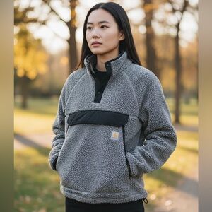 Carhartt Charcoal and Black Fleece Jacket